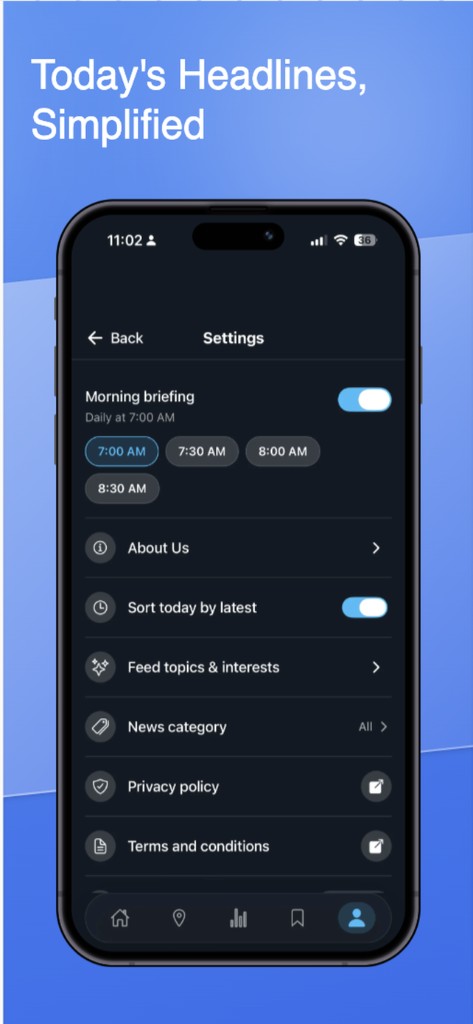 OZbrief — Morning briefing settings